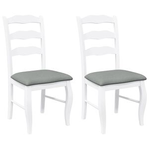 vidaXL spisebordsstole med hynder 2 stk. massivt gummitræ hvid