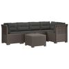 vidaXL 5-personers Havem&oslash;bel Sofa med Hynder Rattan Look PP Lysegr&aring;