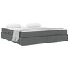 vidaXL Seng med opbevaring og madras M&oslash;rkegr&aring; 160 x 200 cm Polyester