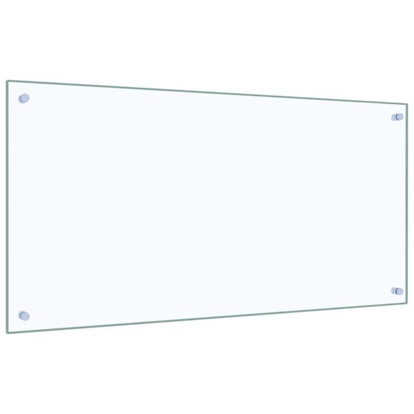 vidaXL K&oslash;kken bagv&aelig;g 2 pcs Transparent 100 x 50 cm h&aelig;rdet glas