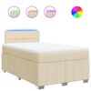 vidaXL kontinentalseng med madras 120x200 cm stof cremefarvet