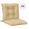 vidaXL stolehynder med lav ryg 4 stk. 100x50x7 cm stof beige