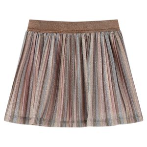 Nederdel til b&oslash;rn str. 92 plisseret med glimmer brun og pink