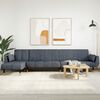 vidaXL L-formet sovesofa 275x140x70 cm velour m&oslash;rkegr&aring;