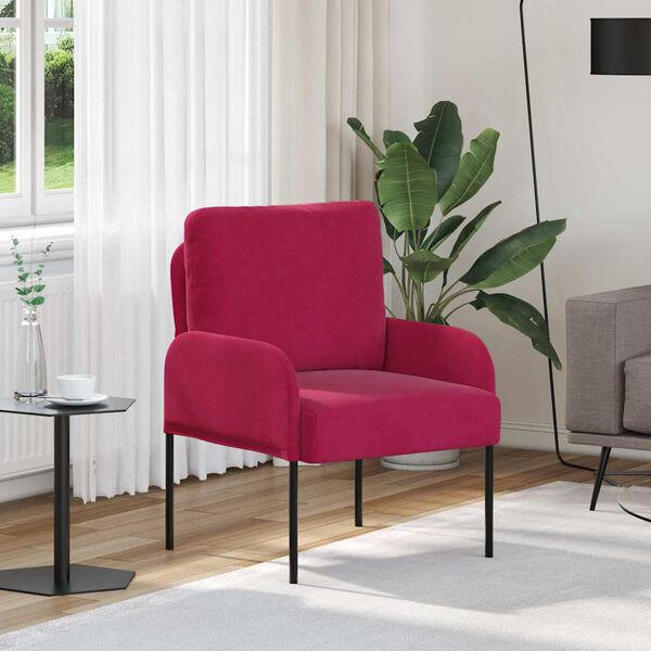 vidaXL Sofaer med pude 55cm Vinr&oslash;d Krydsfin&eacute;r