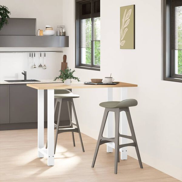 vidaXL barbordsben hvide 2 stk. 60x(100-101) cm st&aring;l