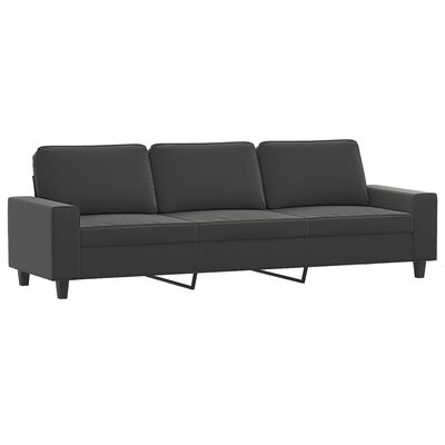 vidaXL 3-personers sofa 210 cm mikrofiberstof mørkegrå