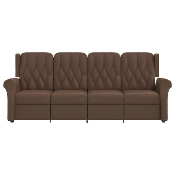 vidaXL 4-personers massagestol skinnende kunstl&aelig;der brun