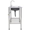 vidaXL campingvask med hane enkelt vask rustfrit st&aring;l