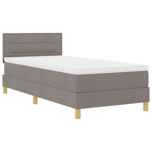vidaXL LED Box Spring Bed med hovedg&aelig;rde Gr&aring;brun 100 x 200 cm Stof