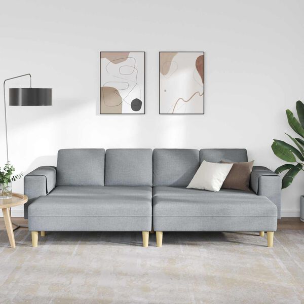 vidaXL Stue Sofa 3 pcs Lysegr&aring; Polyester