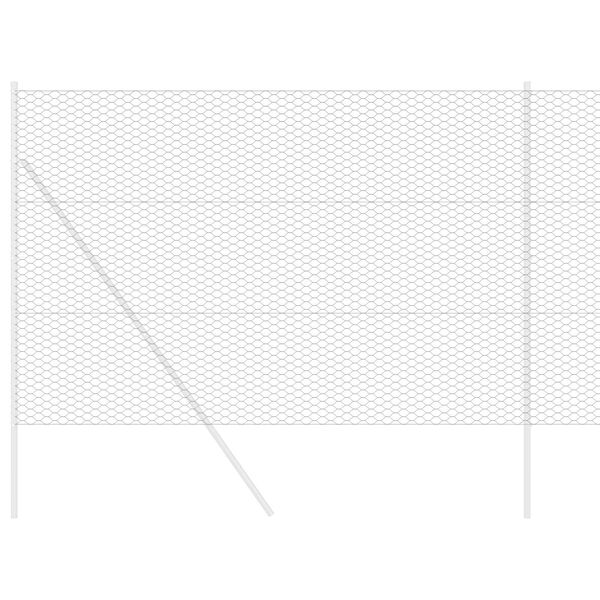 vidaXL Hexagon Hegn Grå 1.6 x 10 m Stål