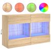 vidaXL v&aelig;gh&aelig;ngt tv-bord med LED-lys 98,5x30x60,5 cm sonoma-eg