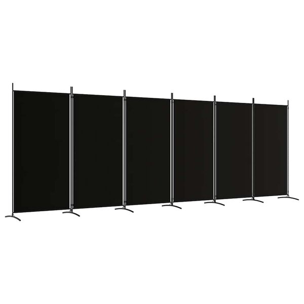 vidaXL 6-panels rumdeler 520x180 cm stof sort