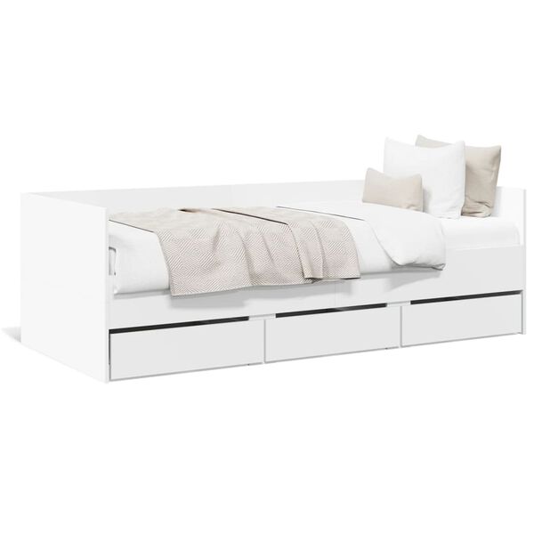 vidaXL daybed med skuffer uden madras 100x200 cm hvid