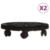vidaXL plantevogne 2 stk. med hjul 170 kg diam. 30 cm sort