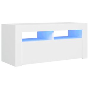 vidaXL tv-skab med LED-lys 90x35x40 cm hvid