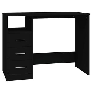 vidaXL skrivebord m. hylder 102x50x76 cm konstrueret tr&aelig; sort