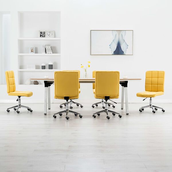 vidaXL spisebordsstole 6 stk. stof gul