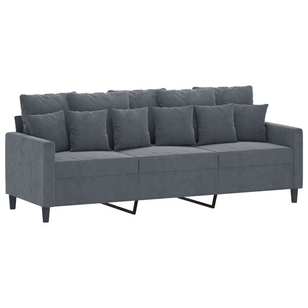 vidaXL 3-personers sofa 180 cm fløjl mørkegrå