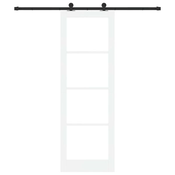 vidaXL Skyded&oslash;r ORKDAL Hvid 78 x 232 cm Massivt fyrretr&aelig; og glas