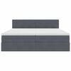 vidaXL Opbevaringsseng med madras med hovedg&aelig;rde M&oslash;rkegr&aring; 100 x 200 cm