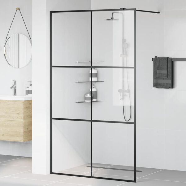 vidaXL brusev&aelig;g 115x195 cm klart sikkerhedsglas sort