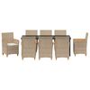 vidaXL Have Spisebordss&aelig;t 9 pcs Beige polyrattan