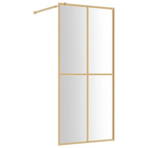 vidaXL brusevæg 80x195 cm klart sikkerhedsglas guldfarvet