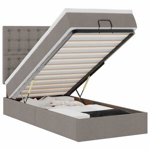 vidaXL ottoman seng med madras m&oslash;rkegr&aring; 90x200 cm gr&aring;brun