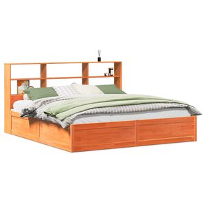 vidaXL sengeramme uden madras 180x200 cm massivt fyrretr&aelig; gyldenbrun