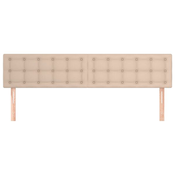 vidaXL sengegavle 2 stk. 100x5x78/88 cm kunstlæder cappuccinofarvet