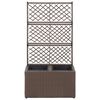 vidaXL espalier med plantekasse 2 krukker 58x30x107 polyrattan brun