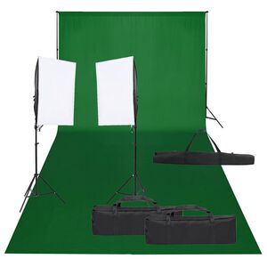 vidaXL fotostudies&aelig;t med lampes&aelig;t og baggrund