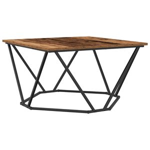 vidaXL Sofabord Gammelt tr&aelig; 80 x 80 x 45 cm Ingeni&oslash;rtr&aelig; og st&aring;l