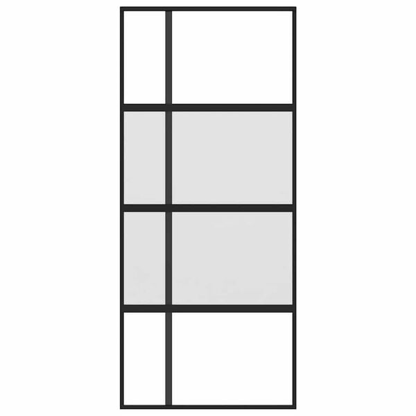 vidaXL skyded&oslash;r 90x205 cm h&aelig;rdet glas og aluminium sort