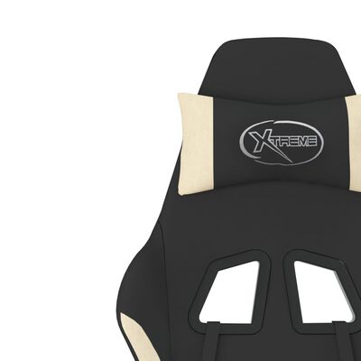 vidaXL gamingstol med massagefunktion + fodstøtte stof sort og creme