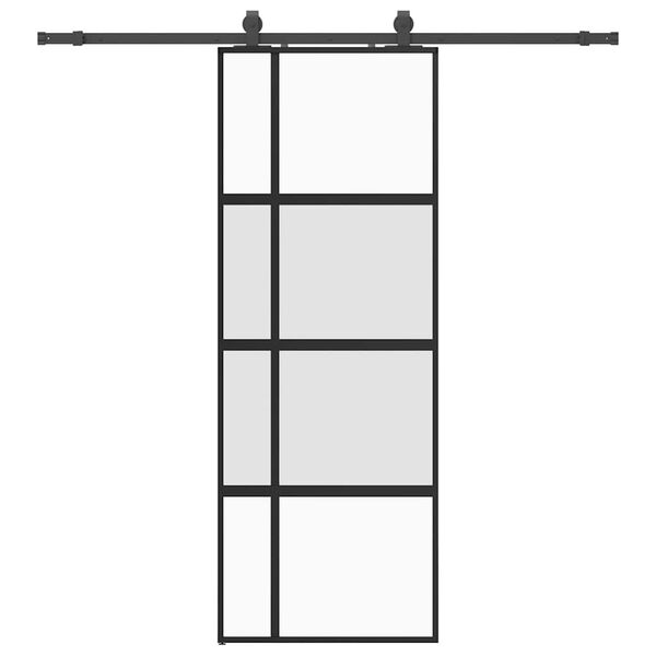 vidaXL skyded&oslash;r med hardwares&aelig;t 76x205 cm h&aelig;rdet glas sort