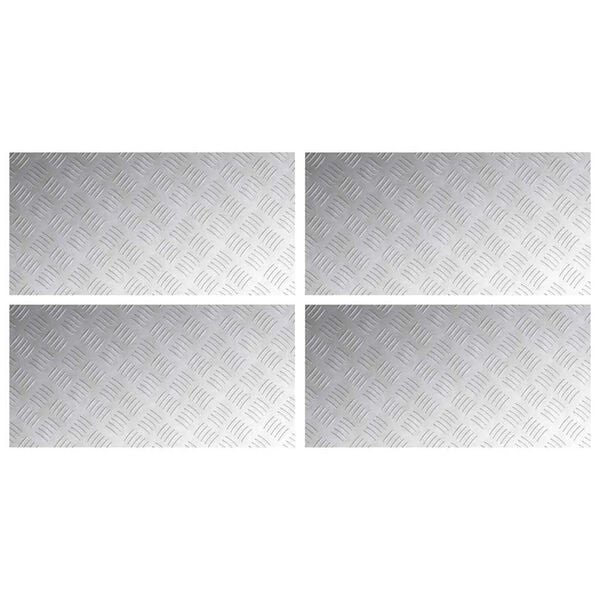 vidaXL Trappe Tread Rektangul&aelig;r 4 pcs S&oslash;lv 80 x 40 cm Aluminium