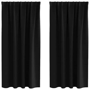 vidaXL M&oslash;rkl&aelig;gningsgardiner med ringe 2 pcs Sort 175 x 140 cm