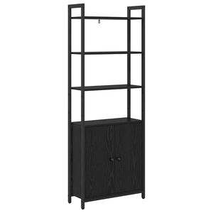 vidaXL Bogskab 6 niveauer 60 x 24 x 161 cm Konstrueret tr&aelig; Sort eg