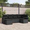 vidaXL Sofa S&aelig;t med pude 6 pcs Sort polyrattan