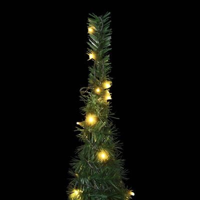 vidaXL kunstigt pop op-juletræ med lys 210 cm grøn