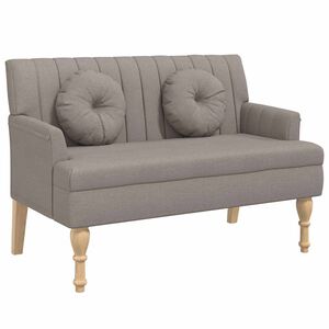 vidaXL b&aelig;nk med hynder 113x64,5x75,5 cm stof gr&aring;brun