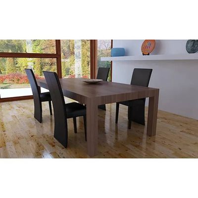 vidaXL spisebordsstole 4 stk. kunstlæder mørkebrun