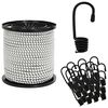 vidaXL Bungee Snore med Krog 6 mm Sort og Hvid PP og gummi