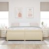 vidaXL Sengestel med madras Creme 200 x 200 cm Stof