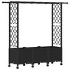 vidaXL H&aelig;vet Bed med Trellis og Tag Sort 162,5 x 40 x 142 cm PP