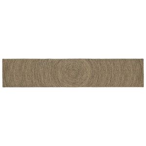 vidaXL Omr&aring;de t&aelig;ppe Naturfarvet og sort 80 x 400 cm Jute