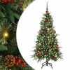 vidaXL Kunstigt Hinged Juletr&aelig; med 150 LED'er Gr&oslash;n 150 cm PE og PVC